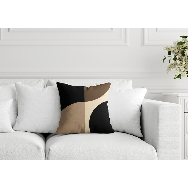 Coussin intérieur / extérieur en polyester filé Yesna, 19 po x 19 po, Beige