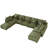 9 Seat Corduroy Convertible Modular Sectional Sofa With Storage, 7 Back Cushion 7 Throw Pillow-1634937578
