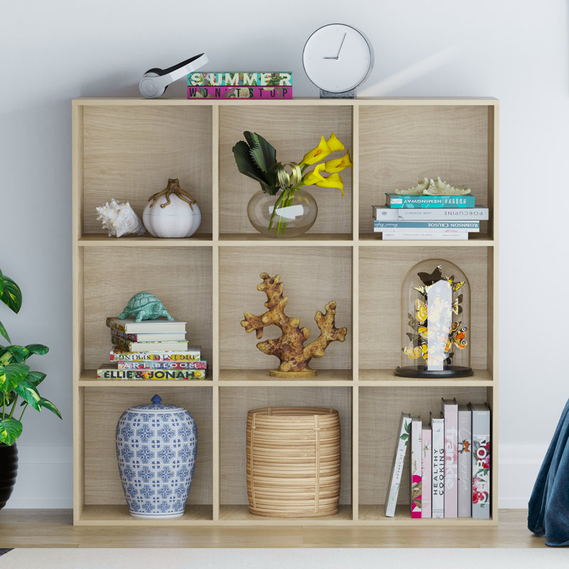 Oreland Cube Bookcase, 96.5cm H x 96.5cm W x 29cm D, Oak