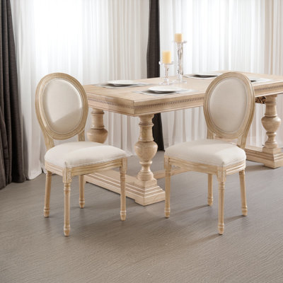 Yulimu Dining Chairs with Upholstered Round Back (Set of 2)