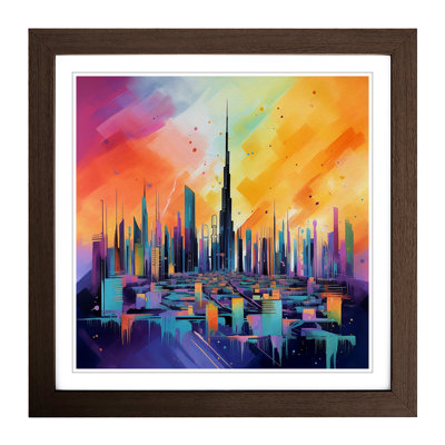 City Of Dubai Color Field No.1 - Single Picture Frame Print on Wood