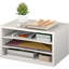 Rangement de bureau empilable à 3 niveaux Reagan, classeur en bois et trieur de courrier-99454564