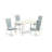 5 Piece Dining Room Table Set Includes a Rectangle Kitchen Table and 4 Baby Blue Linen Fabric Parsons Dining Chairs, Linen White-10551087-10551084-10551085