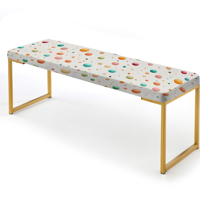Lehar - Polka Dots Upholstered Gold Bench