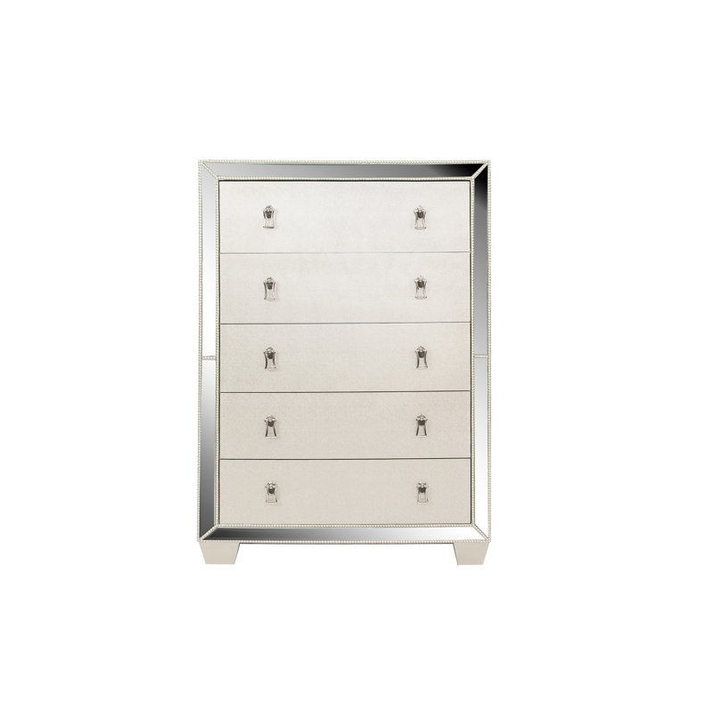 Meuble de chambre traditionnel à finition argentée 1 pièce
