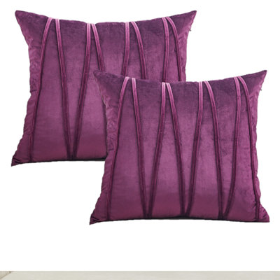 Velvet Chevron Lines Square Velvet Pillow Cover