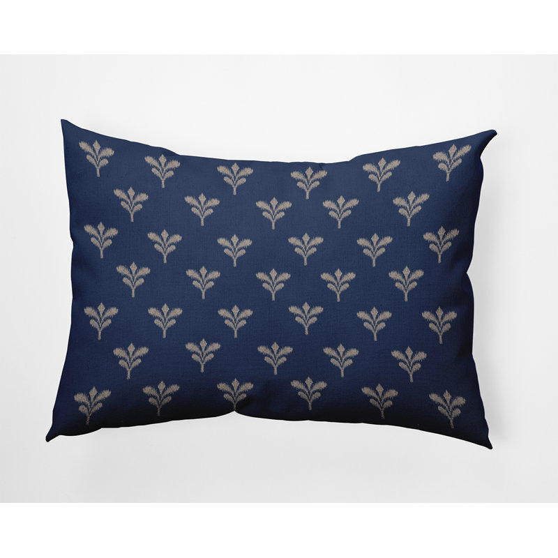 Coussin décoratif intérieur / extérieur Floating Feathers, Bleu pierre, 14 po x 20 po
