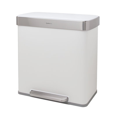 Qualiazero 16 Gallon Stainless Steel Step On Multi-Compartments Trash & Recycling Bin