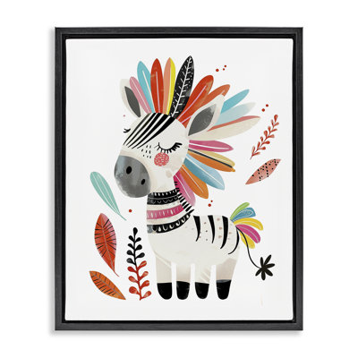  Art mural sur toile Rainbow Blooms Zebra Floater par LSR Design Studio
