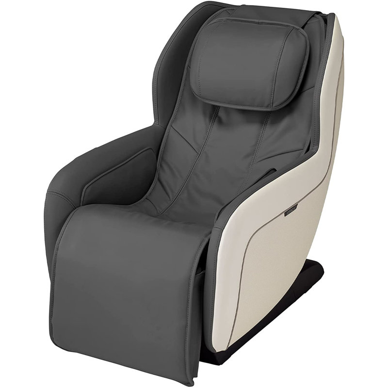 Gray Faux Leather Zero Gravity Heated Massage Recliner