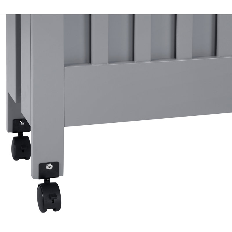 Maki 2-in-1 Convertible Portable Crib, Gray