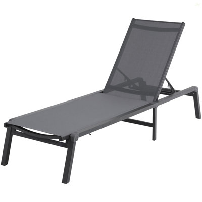 Chaise Lounge Chair Outdoor Patio Lounge Chair With Adjustable 5-Position