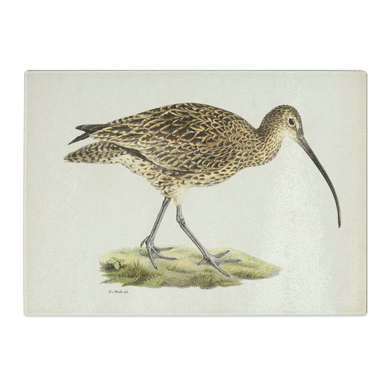 Tempered Glass Eurasian Curlew by Von Wright Chopping Board, 28.5 cm x 20 cm