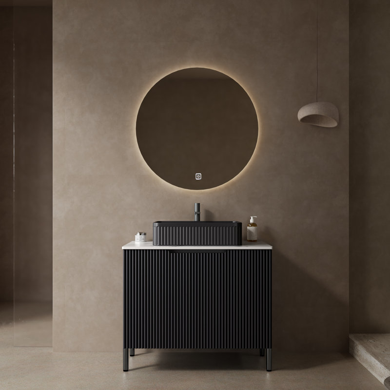 76.2mm Single Bathroom Vanity with Ceramic Basin
