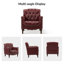 Fauteuil en cuir véritable capitonné Annja-80015537