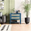 Table de chevet étroite en rotin avec 2 tiroirs et tablette de rangement Boho-478908019