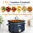 4 Quart Slow Cooker and Mini Food Warmer with 3 Heating Settings, Removable Ceramic Pot, Glass Lid, Stainless Steel, Blue