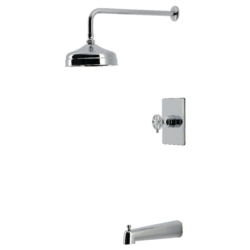 Kingston Brass Belknap Single-Handle Pressure Balanced Tub and Shower Faucet, Polished Chrome