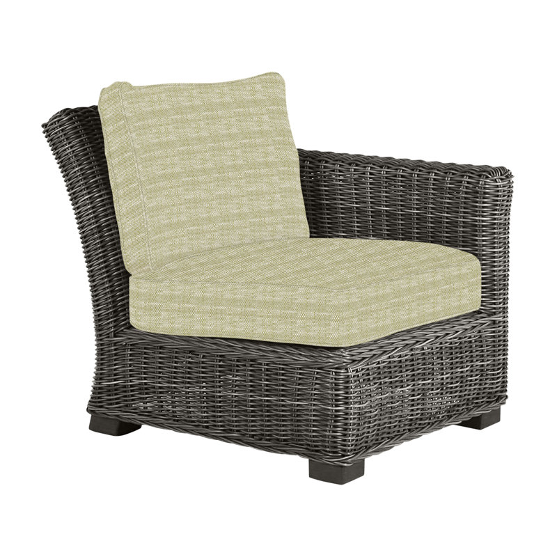 Canapé modulaire rustique tissé à droite - gris ardoise, Gris ardoise, InsideOut® Rollo ‑ lin dentelle, Welt