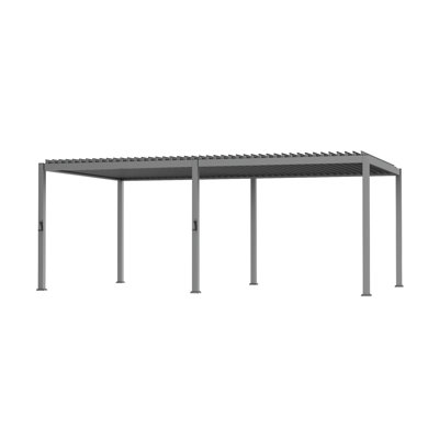 Pergola solaire à persiennes à DEL, Pergola extérieure en métal avec lumières à DEL, Pergola de patio avec toit réglable pour patio, terrasse, jardin, cour