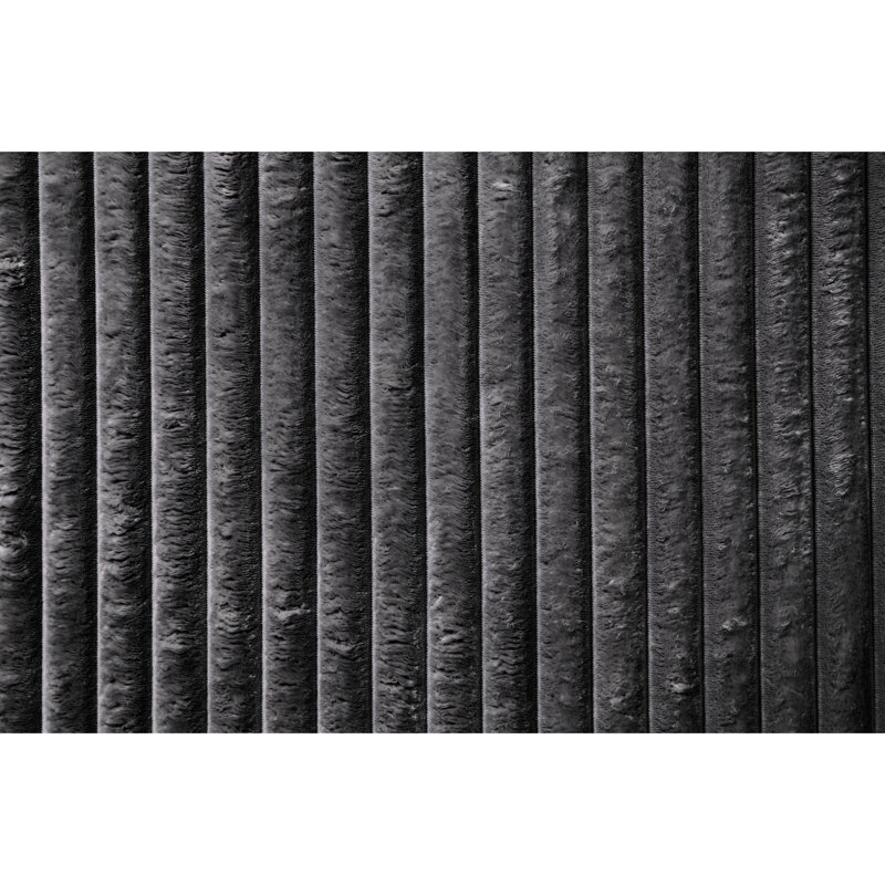 Chaise en velours côtelé gris avec 2 coussins - Structure en bois à densité de mousse D28 / d33 de conception moderne pour 1 siège relaxant, coussins foncés et siège relaxant élégant