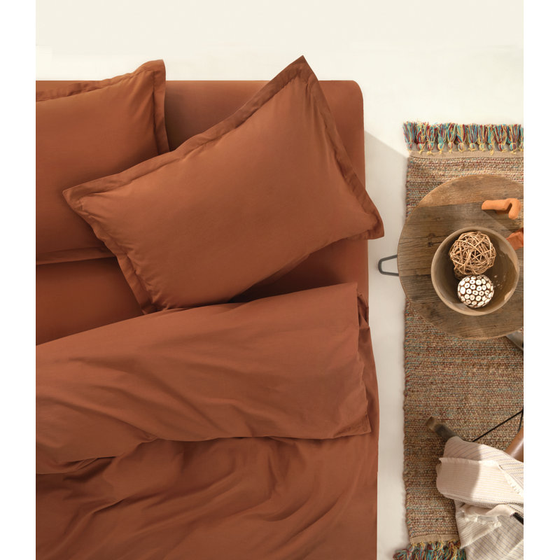 Penny Cotton Duvet Cover, King Duvet Cover, Red