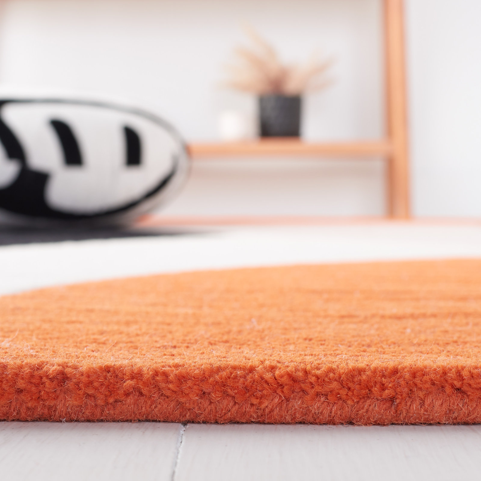 Hiro Ivory Rust Hand-Tufted Rug, Square 6'
