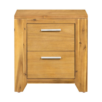 Table de chevet compacte avec tiroir coulissant et amplement de rangement, parfaite pour les petites chambres et les décors modernes.