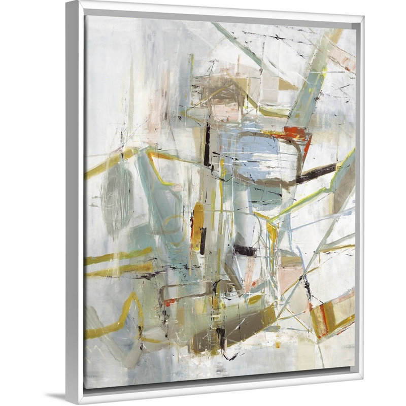 «Contraption II» par Jodi Maas, reproduction d'art sur toile, H 16 po x l 13 po x P 1,75 po, Cadre flottant blanc