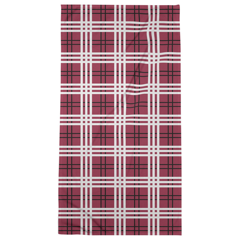 Bath Towel, Red/Black/White, Microfiber