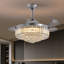 Ventilateur de plafond en cristal à intensité variable avec lumières DEL et télécommande Presnell-1989064499