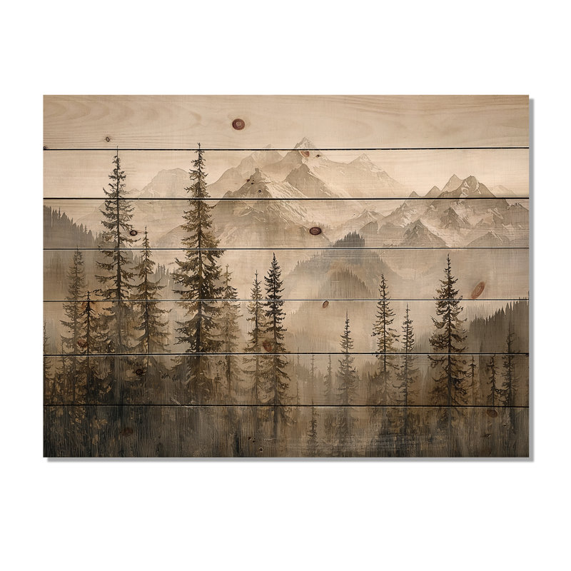 Timber And Peaks Mountain Simplicity In Winter III - Landscape Mountains Wood Wall Art, 30" H x 40" W x 0.78" D