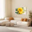 Ensemble de 1 tableau mural floral aquarelle tournesol sur toile tendue-259539359