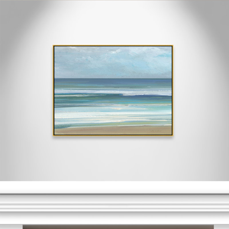 «Gentle Waves I» par Sally Swatland, H 37,5 po x l 49,5 po, Doré