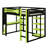 Modern Loft Bed Featuring A Built In Desk, Shelves-304044406