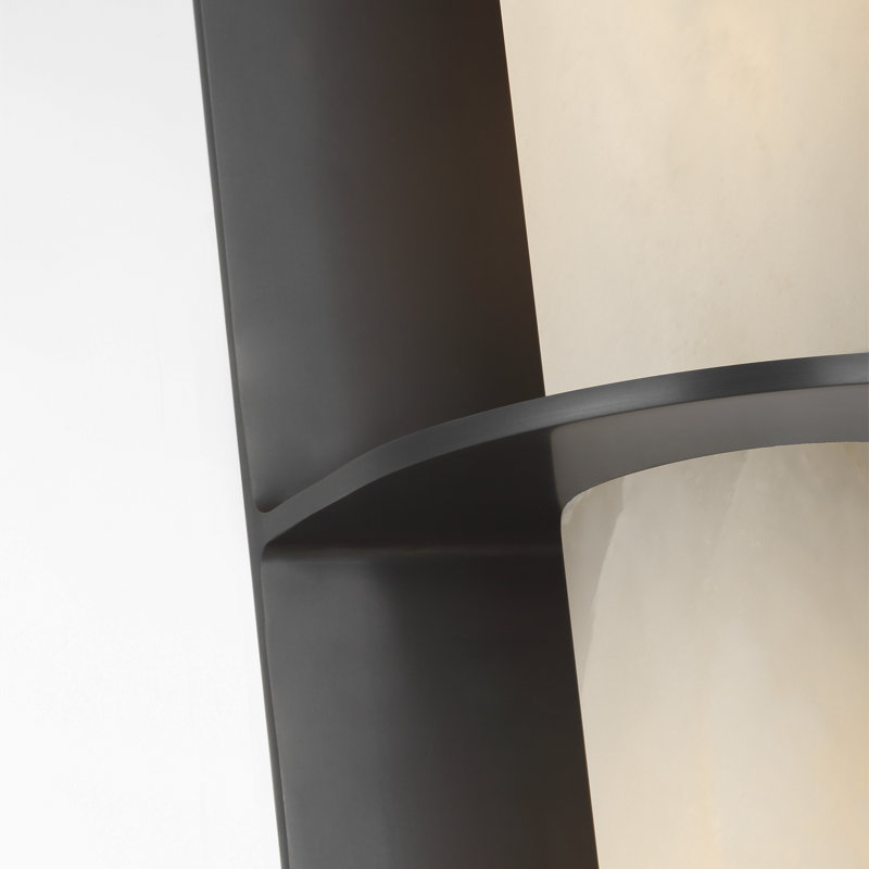 Kelly Wearstler Fosse 28" Linear Tube Sconce with Alabaster, Bronze