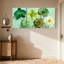 Plantes et fleurs, fleurs vertes, ensemble de 3 reproductions d'art sur toile-1757394304