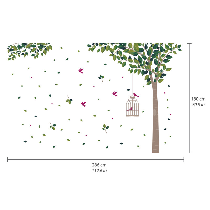 Green Tree Murals Decals Home Decoration Wall Stickers, Single