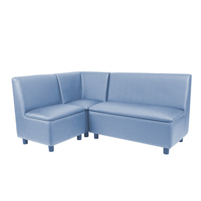 Kid Comfort Collective Modular L-Shaped Seating, 3-Piece Set - Powder Blue