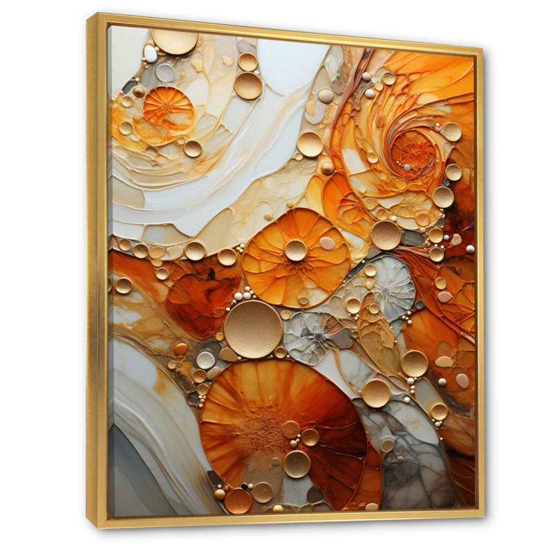 «Neliyah Encaustic Spirals I», reproduction d'art sur toile, H 20 po x l 12 po x P 1 po, Encadrement doré