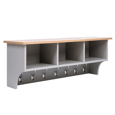 Floating Shelf with Hooks