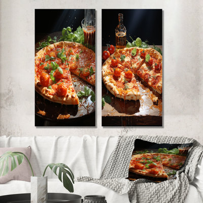 «Tomato Pizza and Beer Passion», ensemble de 2 reproductions d'art sur toile