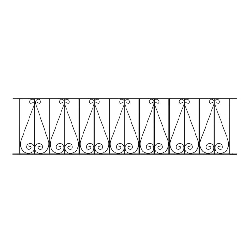 Uriegas 39.5cm H x 183cm W Black Metal Fencing with 1 Panel(s) Included