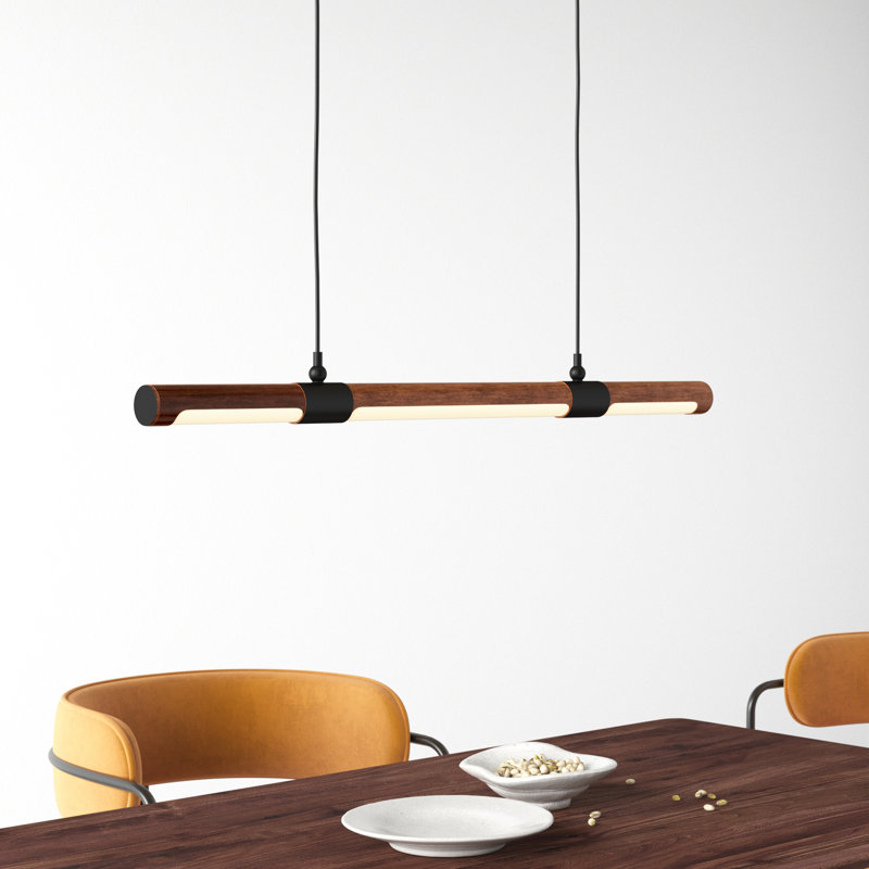 Aimee 1 - Light Antique Pecan/Black LED Kitchen Island Pendant