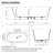 67'' W,73 GALLONS Freestanding Acrylic Soaking  Bathtub With Drain And Overflow Holes