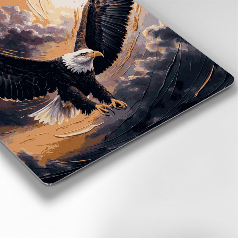 «Birds Bald Bald», art mural en métal gris, H 16 po x l 16 po