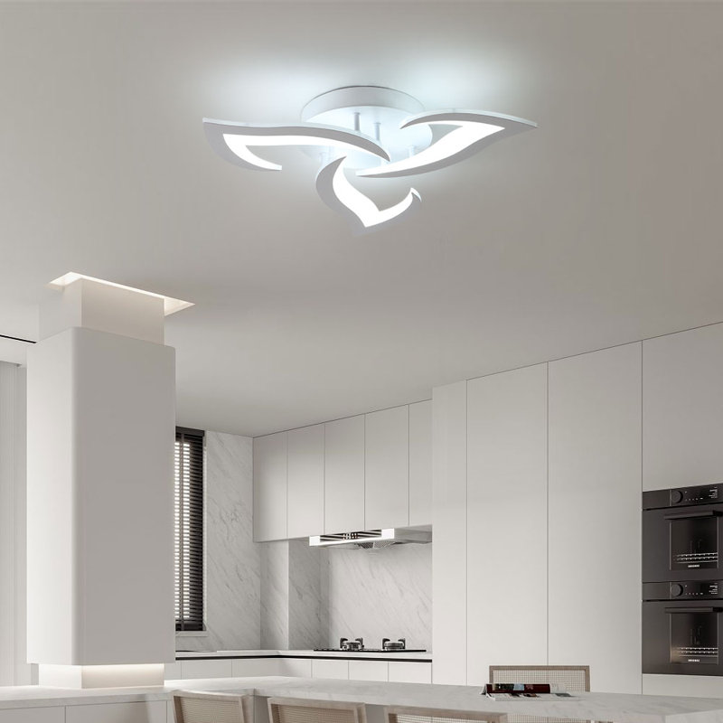 Brianie 21W 3-Head Led Flush Mount Ceiling Light, White, White Light 6000K