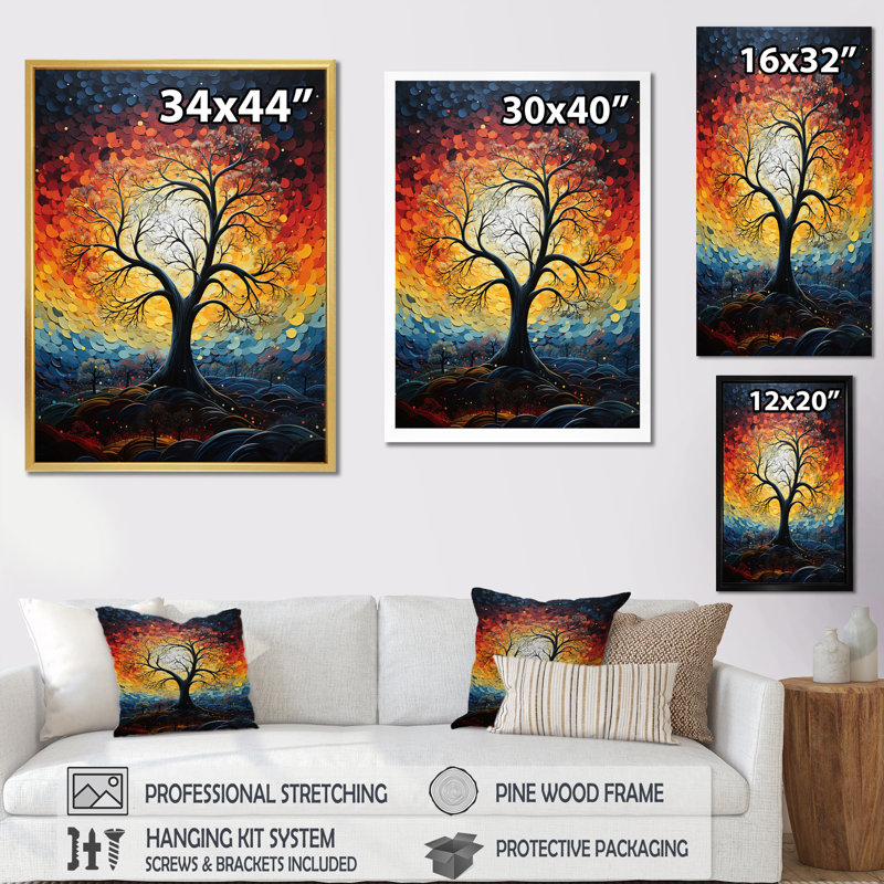 «Spiritual Embrace Baobab Tree II», impressions sur toile de baobab, Cadre simple blanc, H 20 po x l 12 po