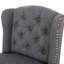 Ensemble de 2 tabourets de comptoir à oreilles capitonnés en tissu Vienna Vienna gris anthracite et brun foncé-728391450