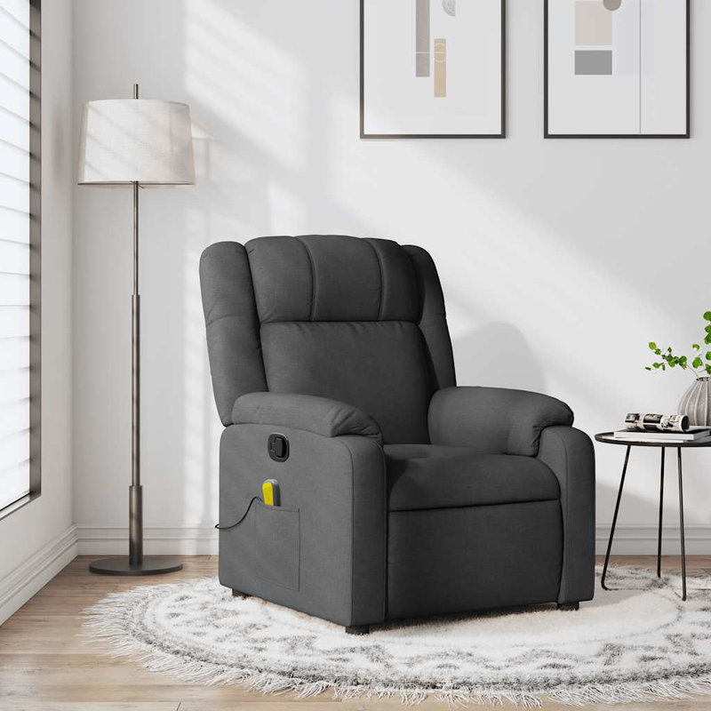 Fauteuil de massage inclinable gris foncé, Gris